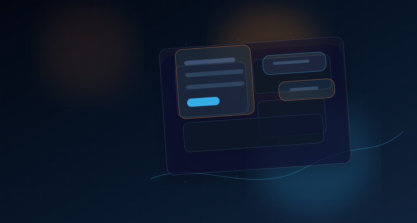 Schermata illustrata con form contatto e chat