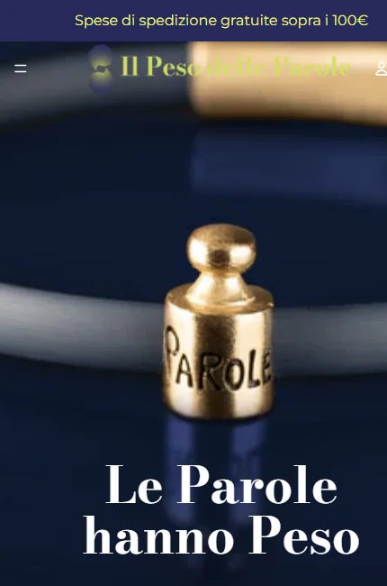 Homepage mobile dello shop Il Peso delle Parole