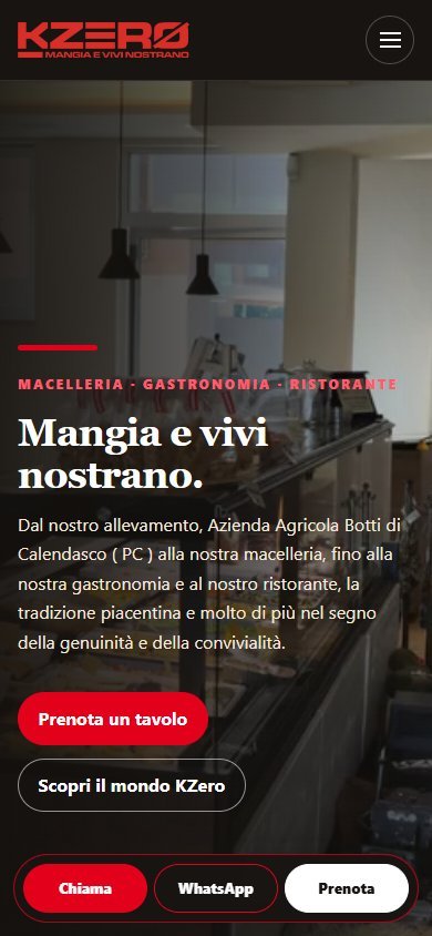 The homepage on a smartphone