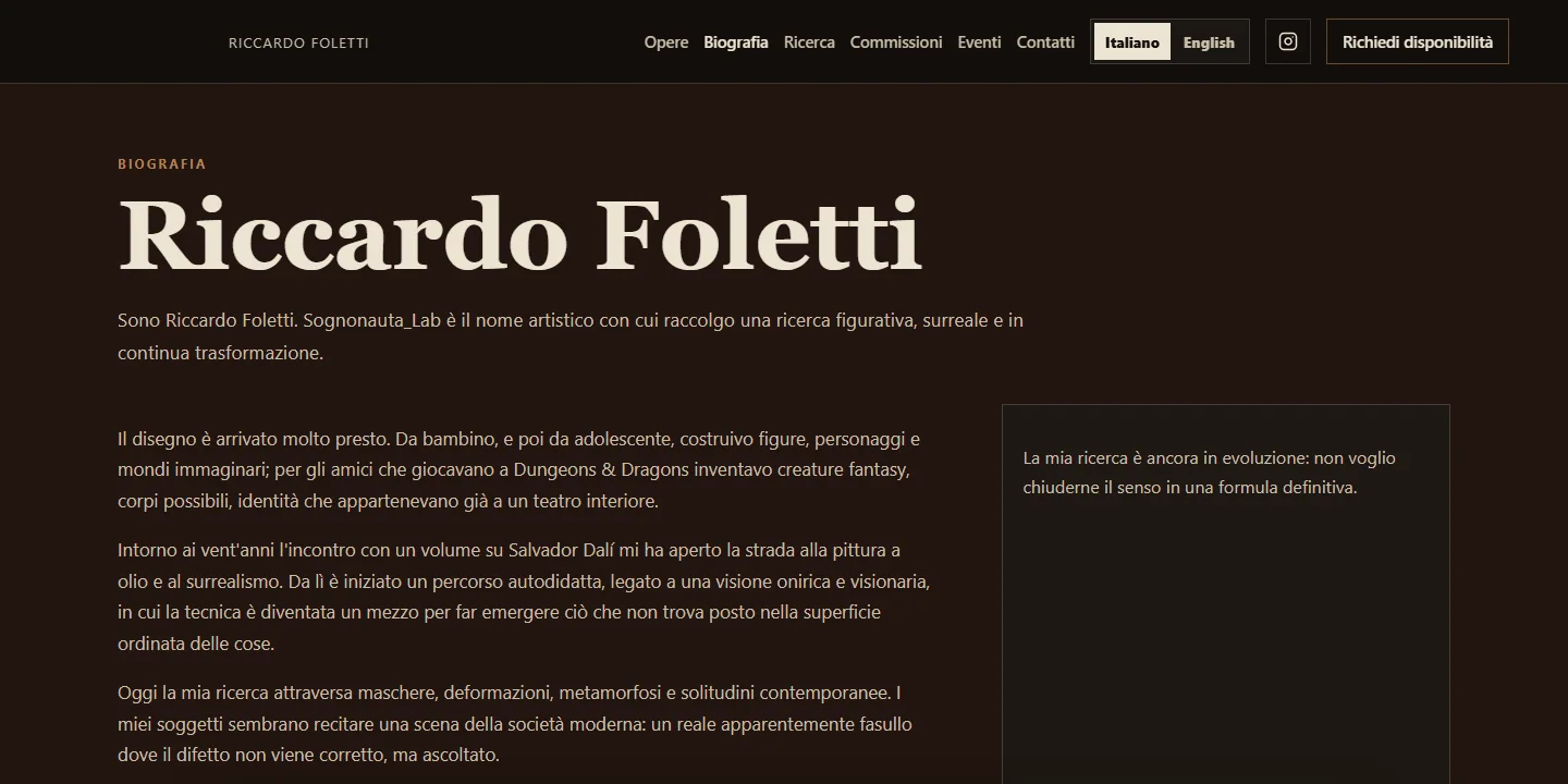 Pagina biografia di Riccardo Foletti